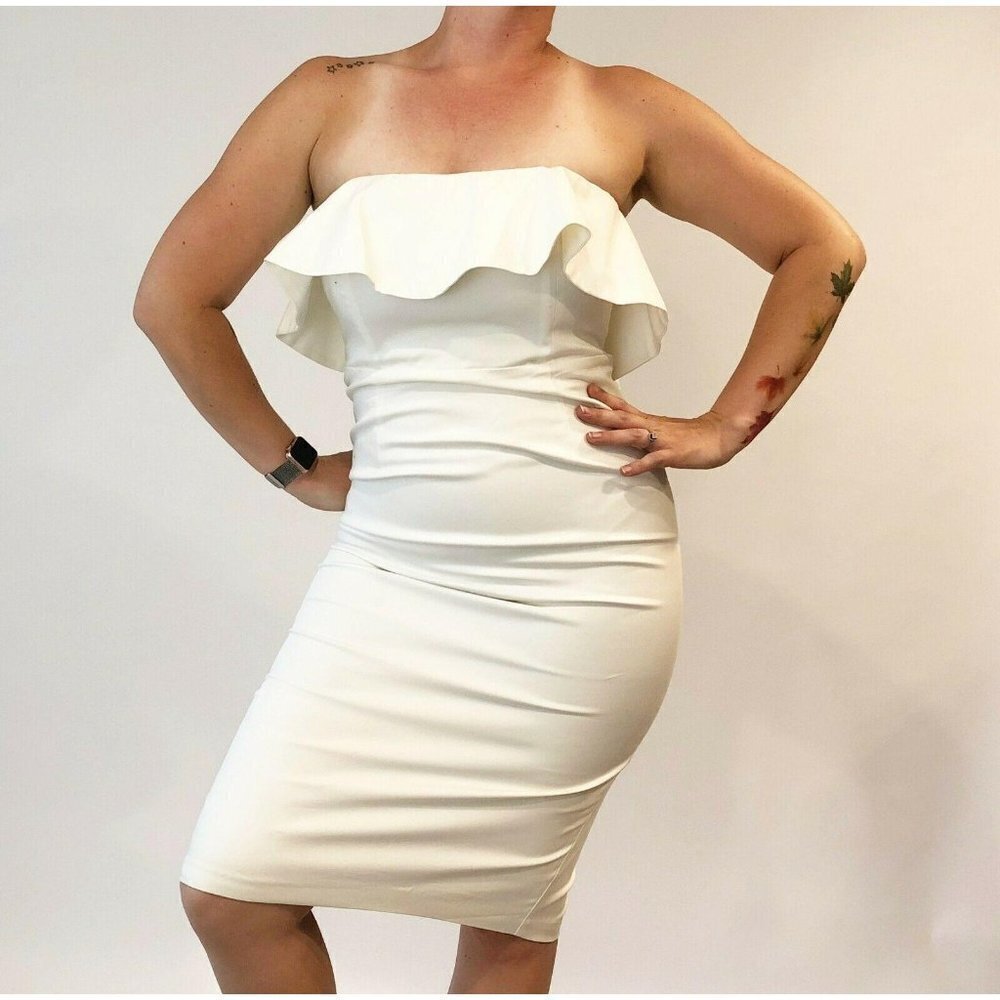 Bardot Ivory Cloud 9 Dress‎ 10 Strapless Sheath